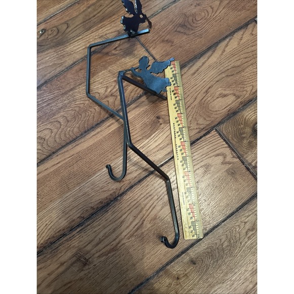 Rod Iron Angel Stocking Holder Garland Hook Black Rod Iron Set Of 2 12" Long - Picture 6 of 6